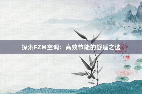 探索FZM空调：高效节能的舒适之选