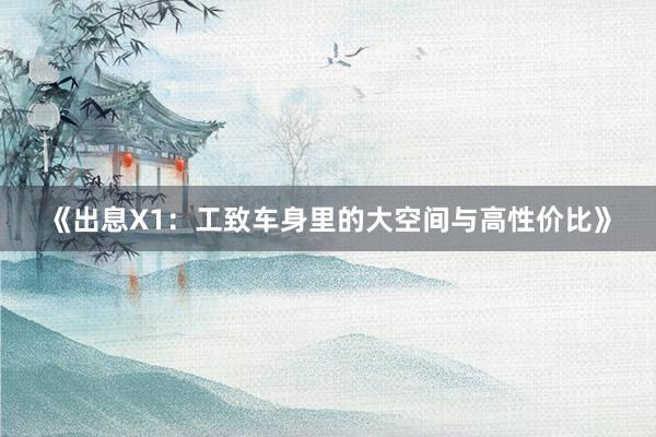 《出息X1：工致车身里的大空间与高性价比》